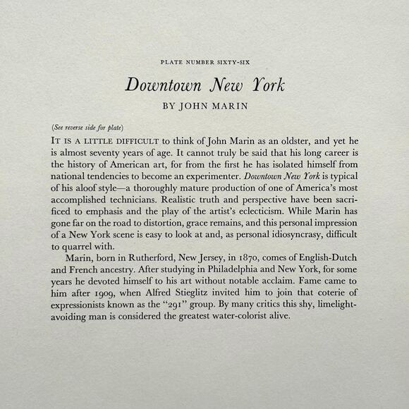 John Marin "Downtown New York" 1930s Art Print Treasury Collection Sketch Vtg - Picture 10 of 14